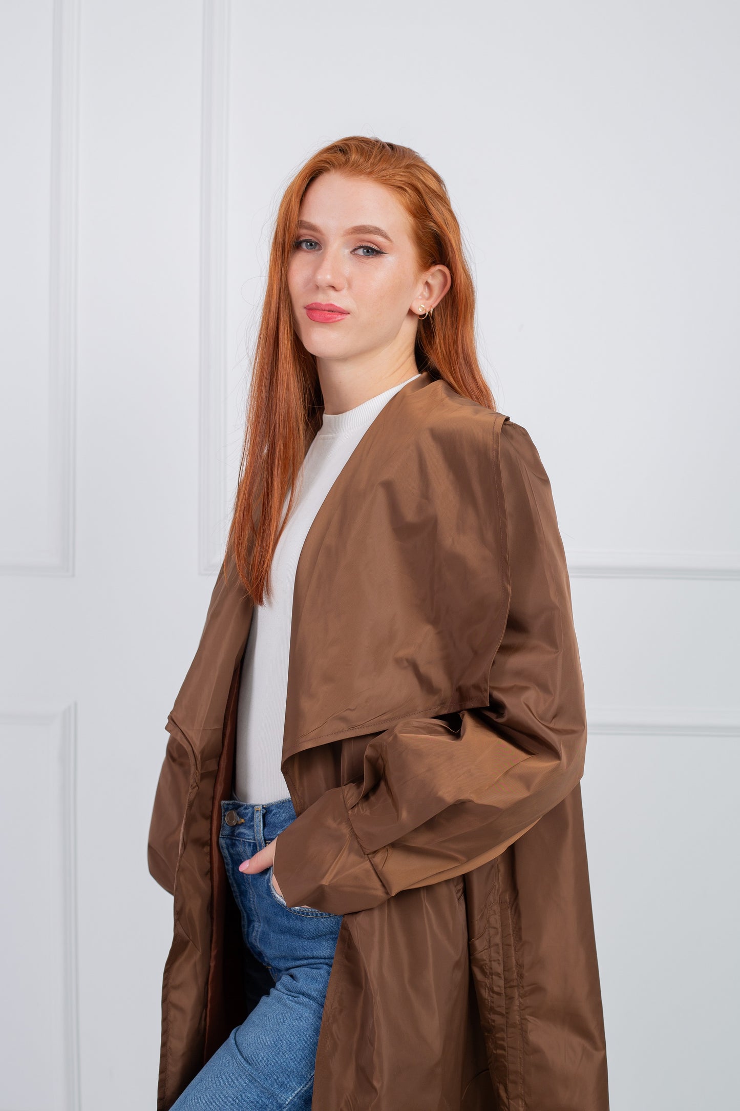 Rounded Trench Coat _ Brown