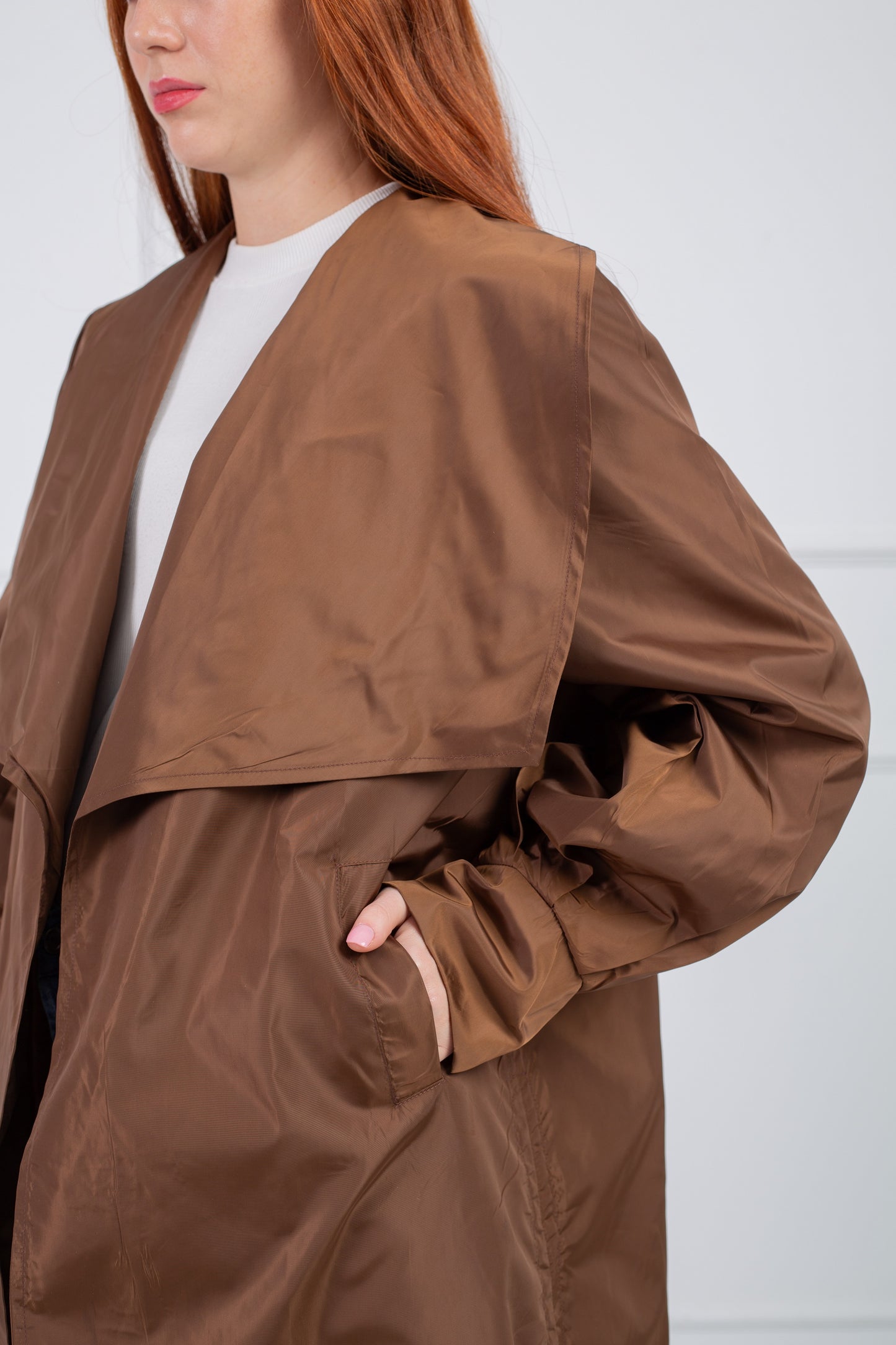 Rounded Trench Coat _ Brown