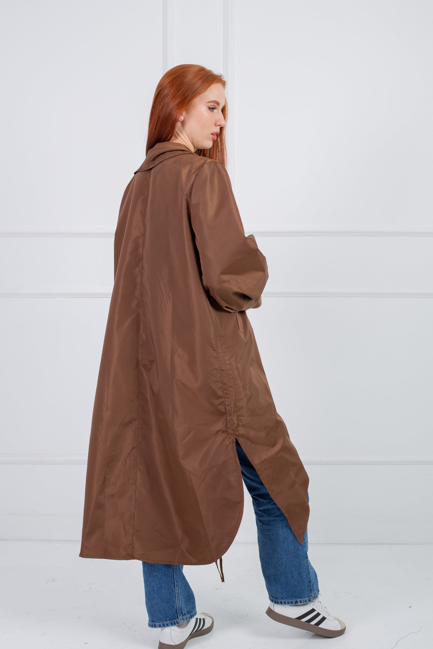 Rounded Trench Coat _ Brown