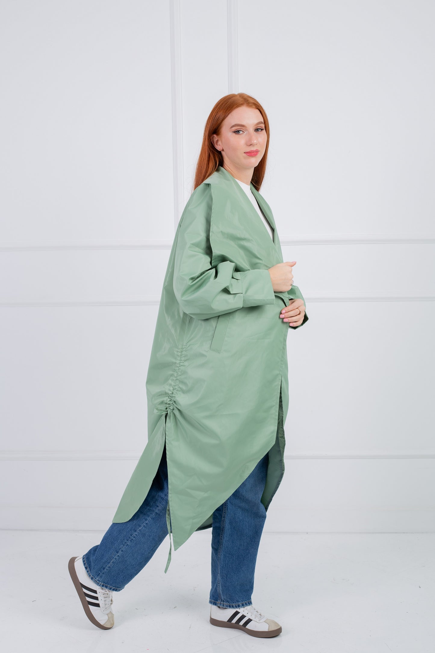 Rounded Trench Coat _ Mint