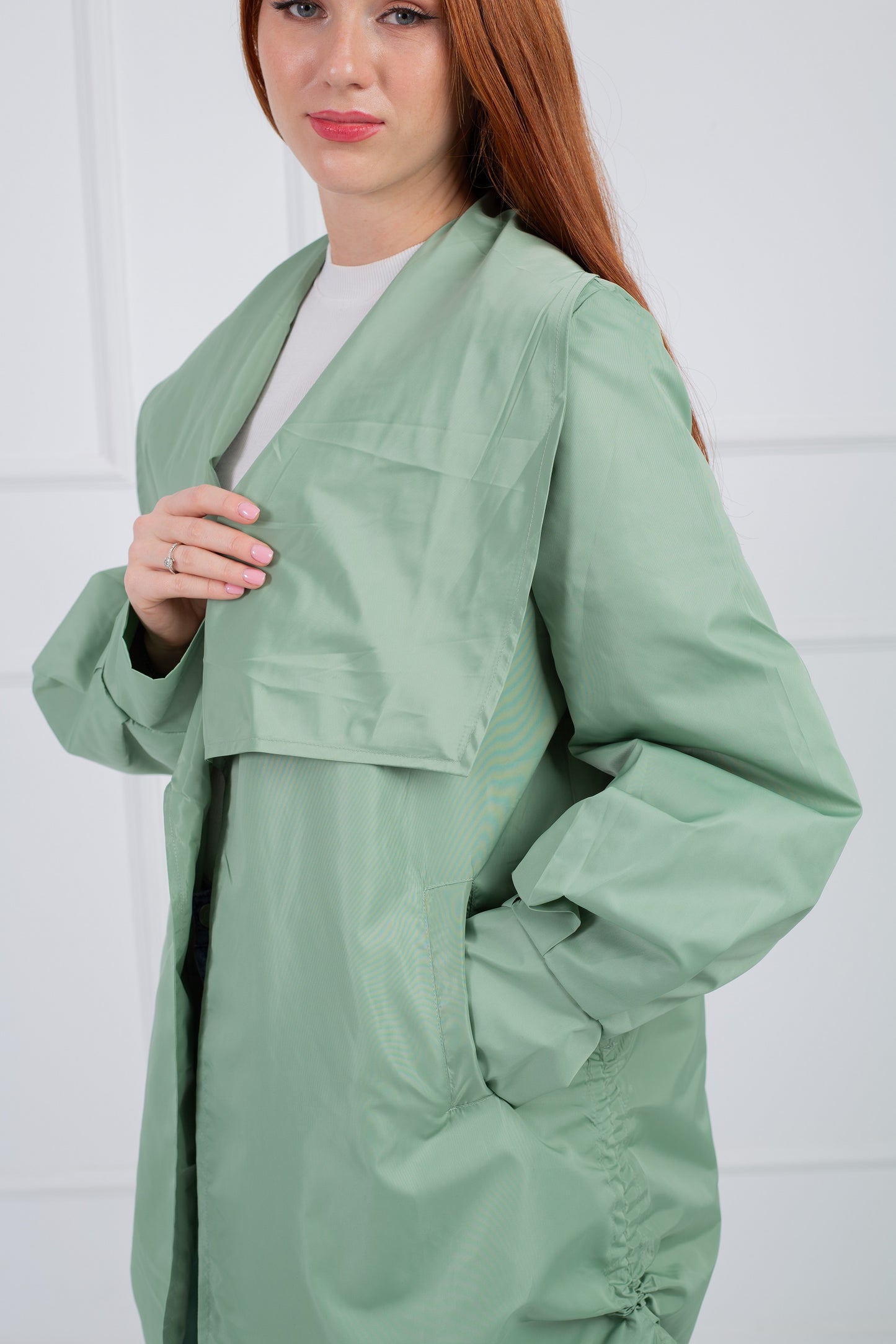 Rounded Trench Coat _ Mint