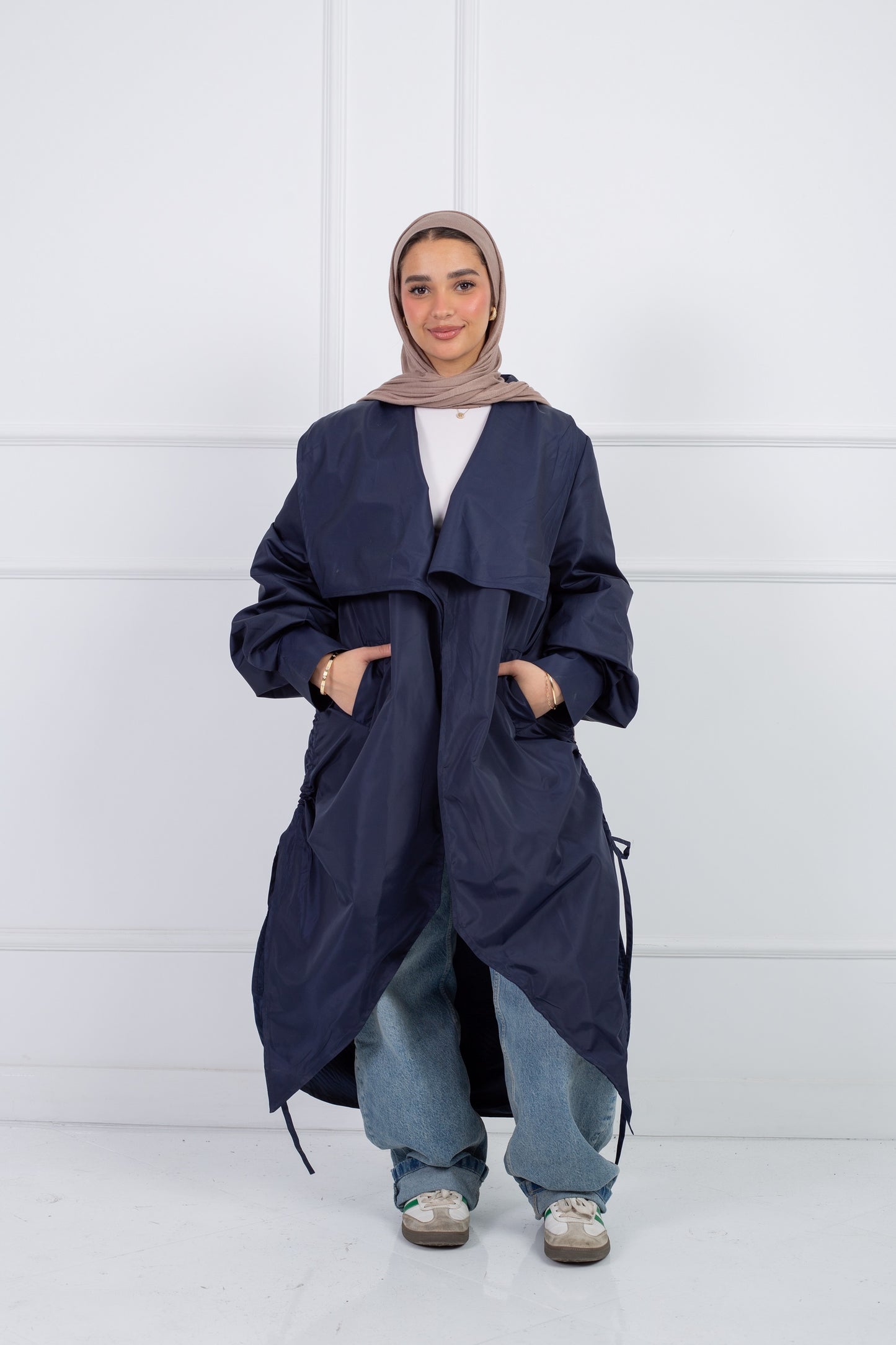 Rounded Trench Coat _ Navy