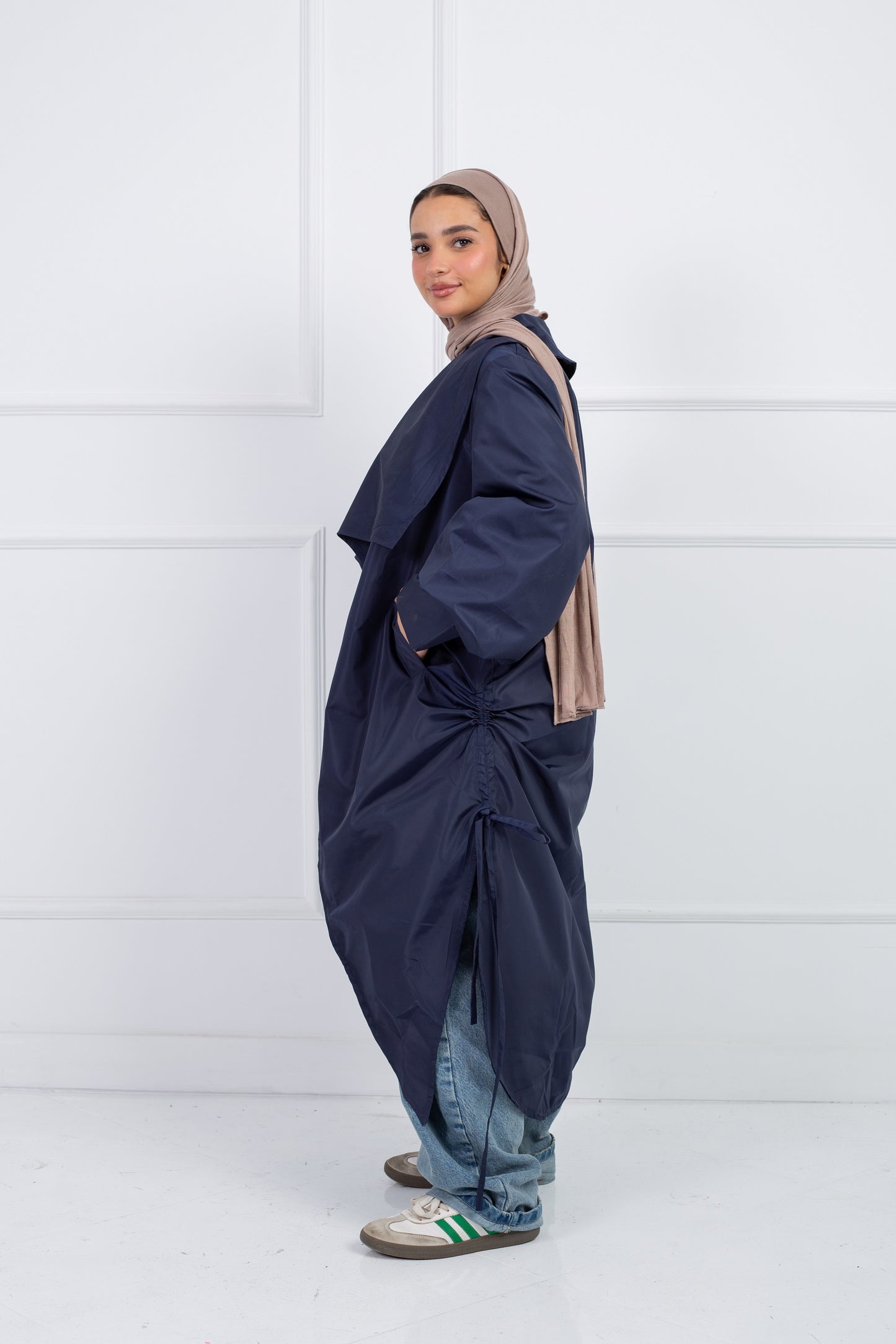 Rounded Trench Coat _ Navy