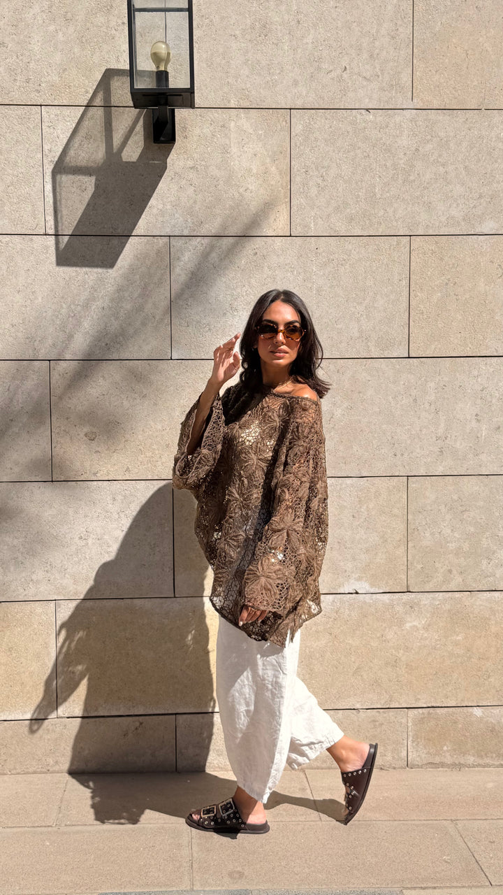Summer Drift Top in Dark-Brown