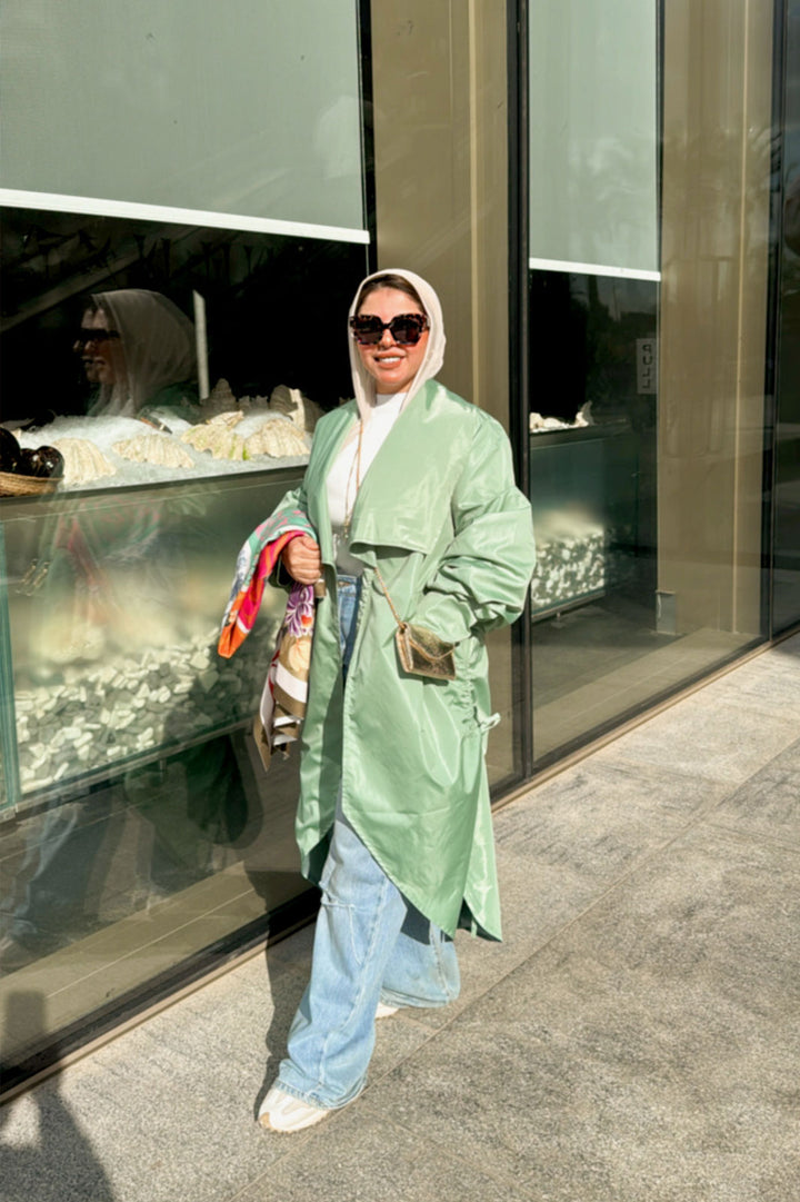 Waterproof Coat in Mint-Green